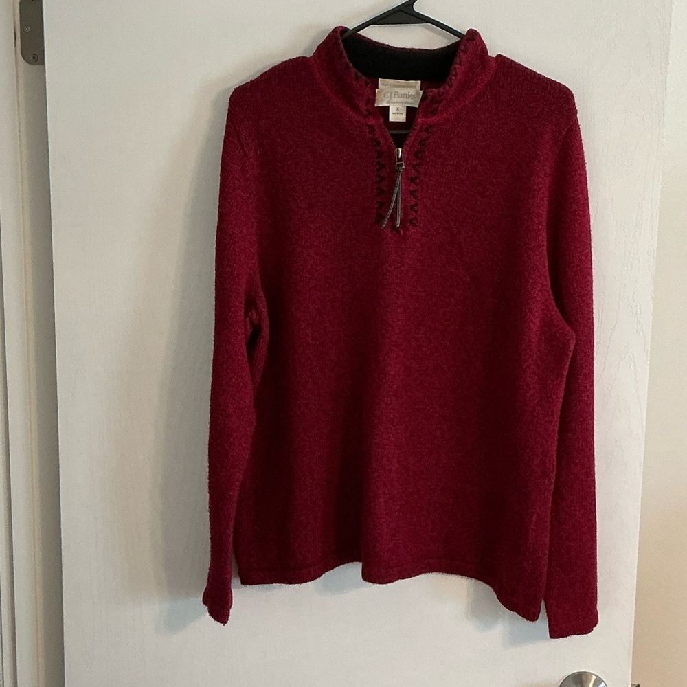 C.J. Banks Women’s Quarter-Zip Festive Holiday SweaterSize X {14 W}